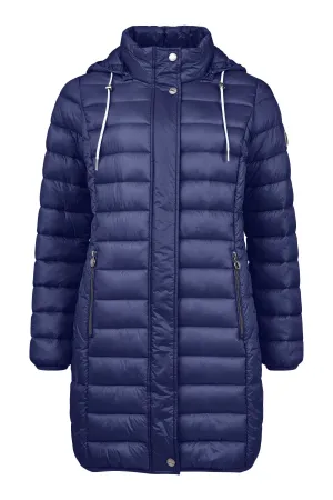 103- Long Quilted Coat- Navy Blue- Frandsen