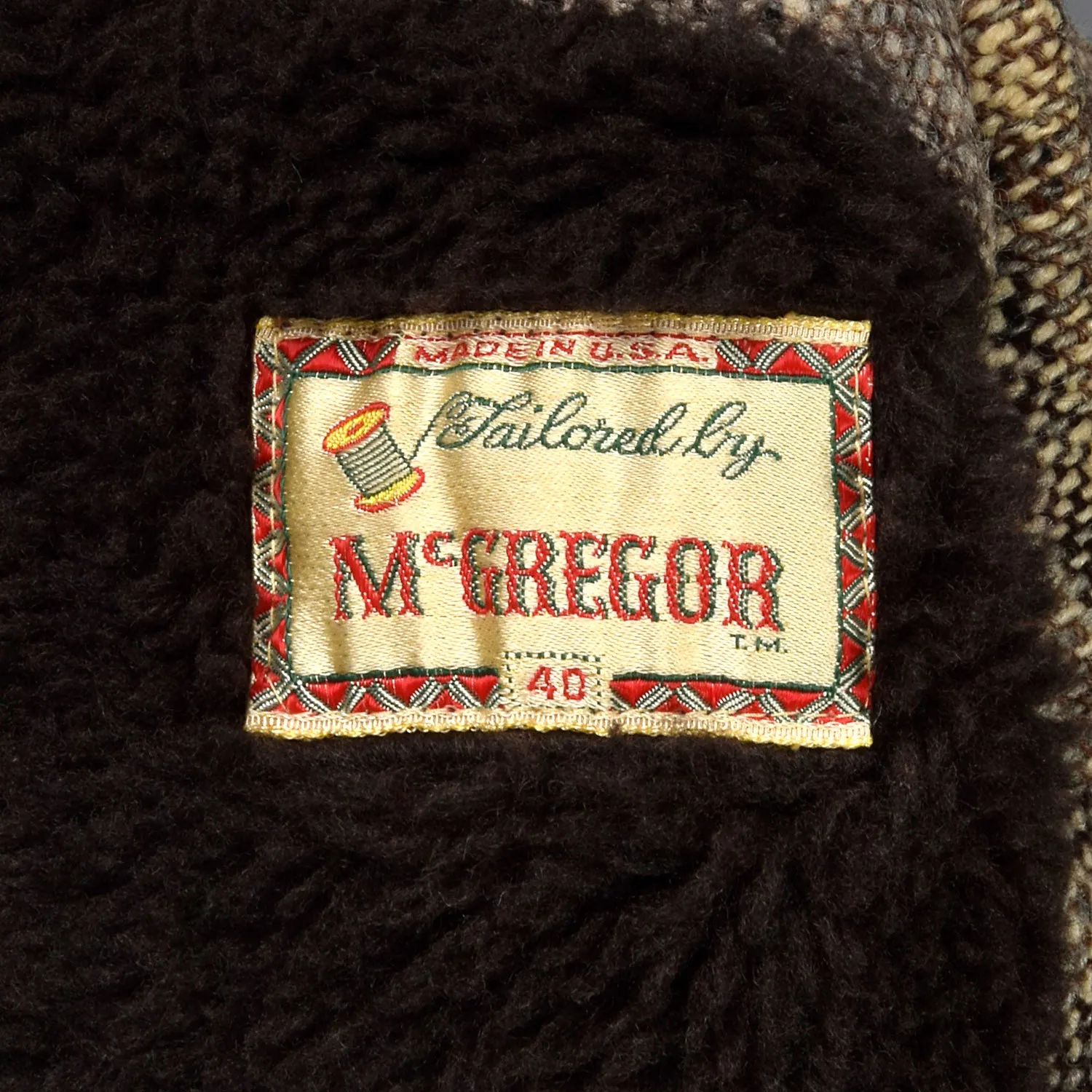 1950s McGregor Brown Wool Tweed Coat