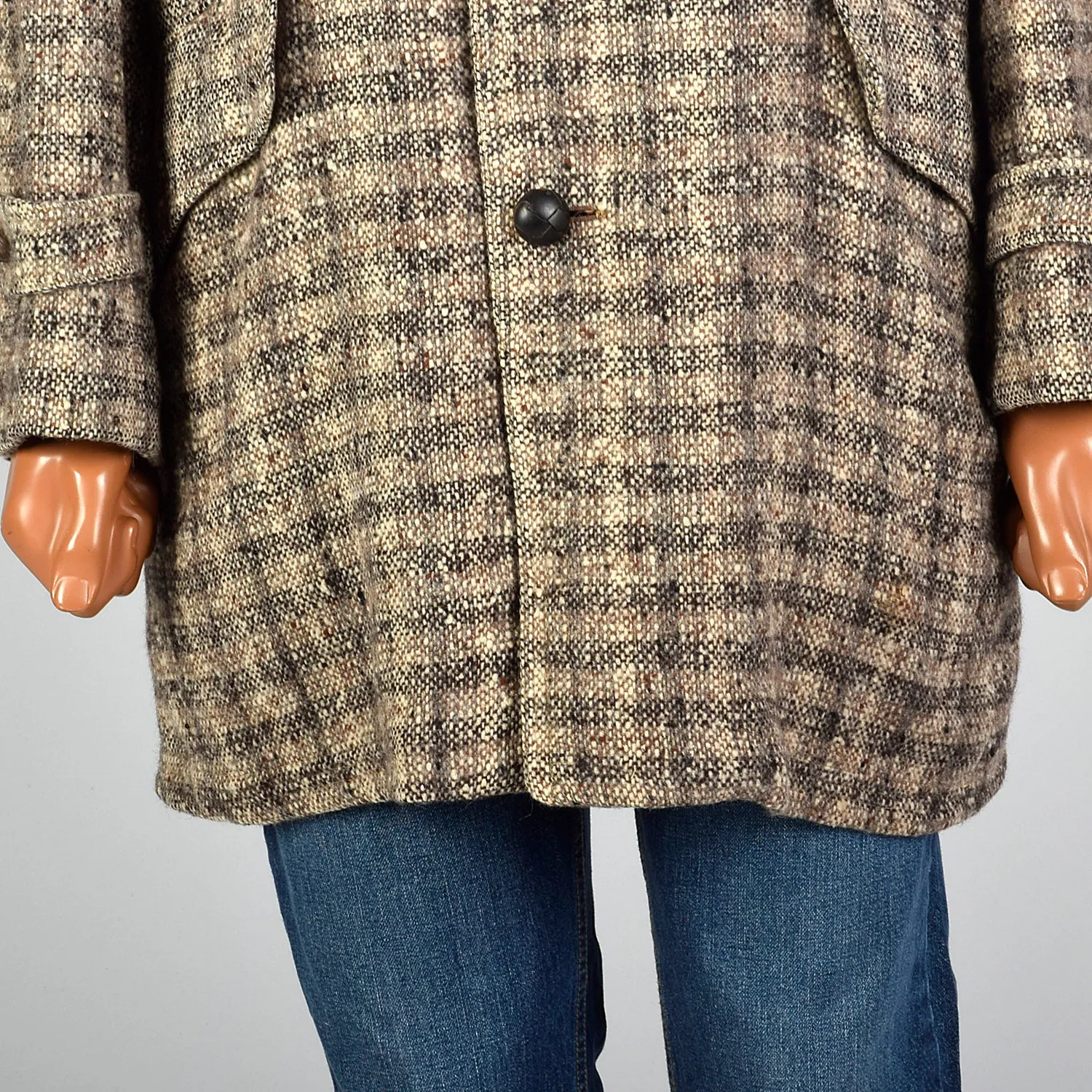 1950s McGregor Brown Wool Tweed Coat