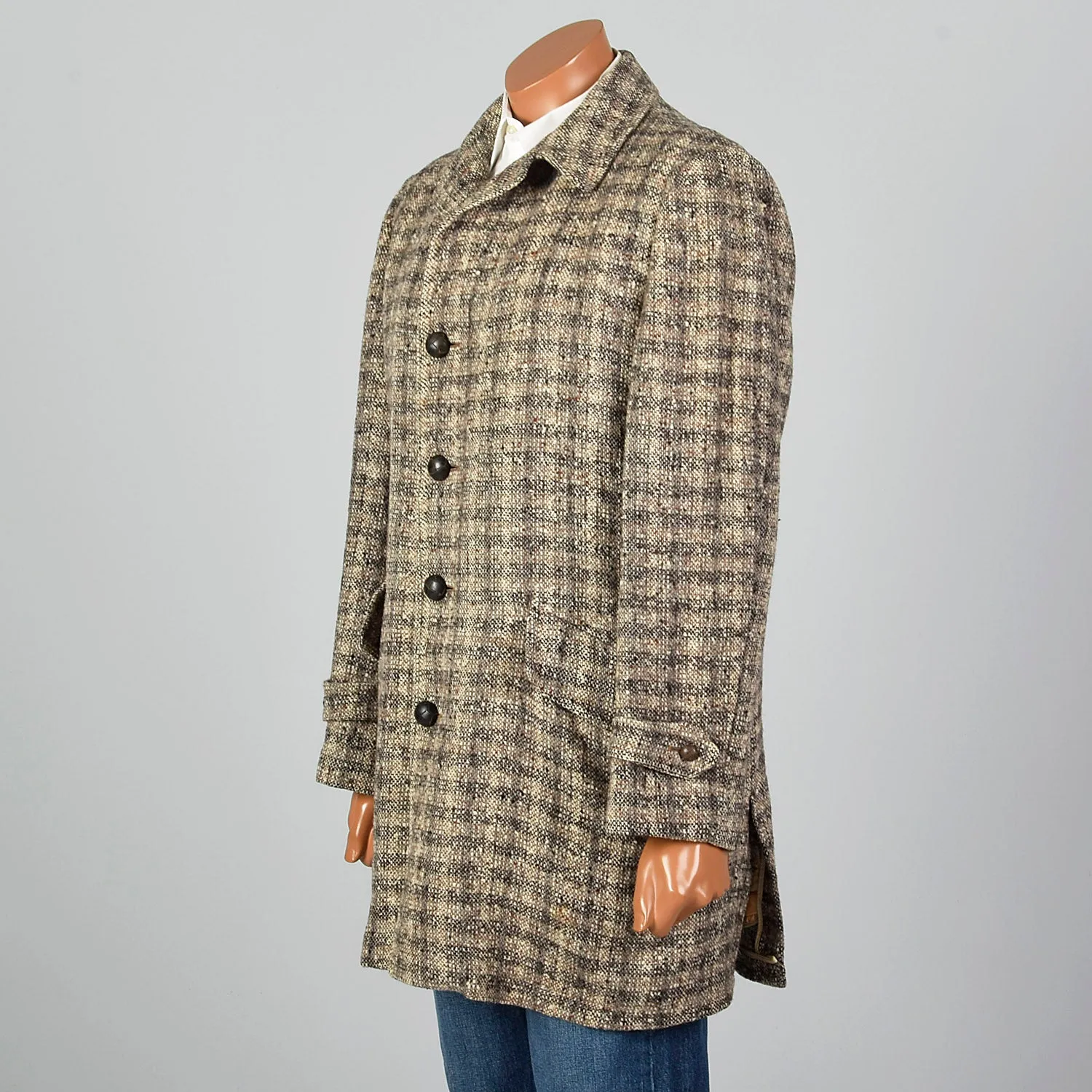 1950s McGregor Brown Wool Tweed Coat