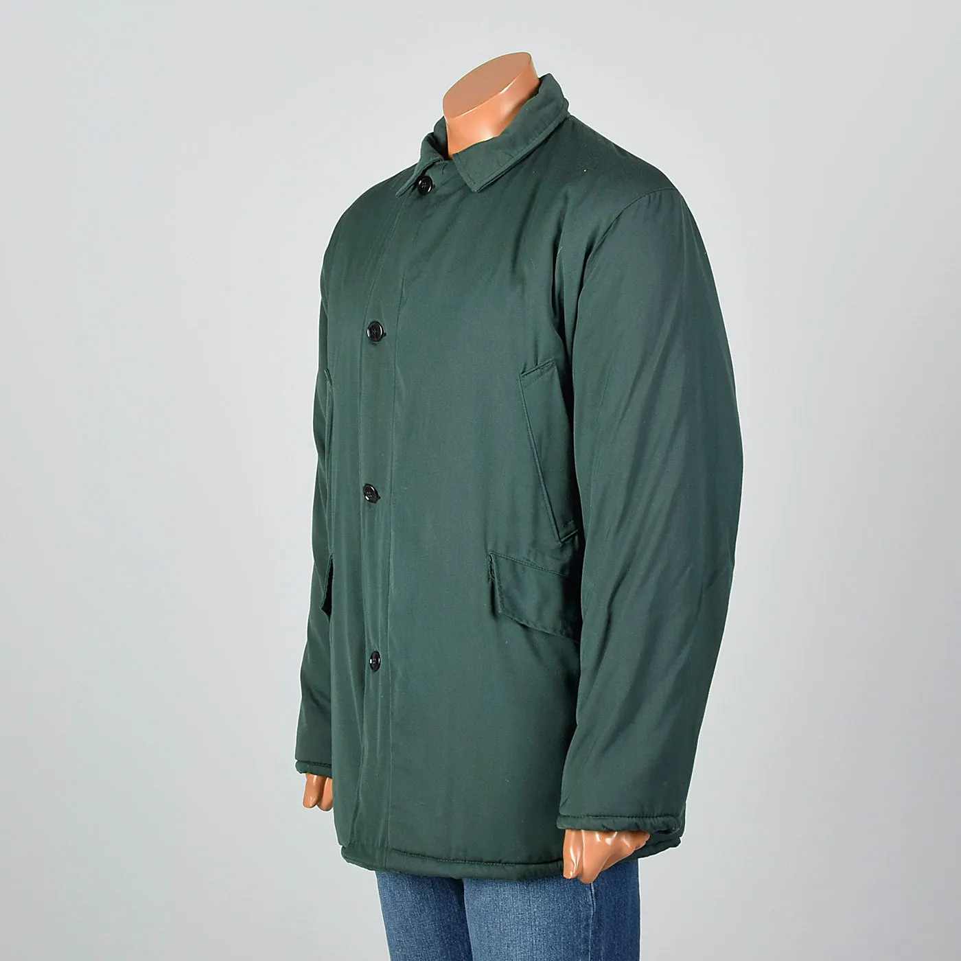 1960s Mens Green Gabardine Work Coat