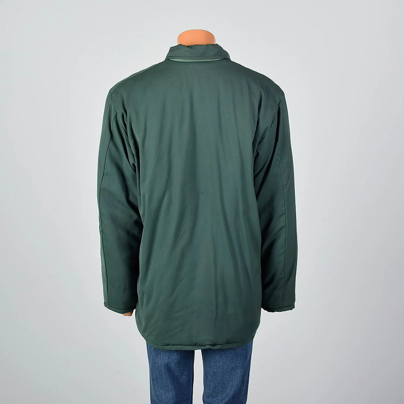 1960s Mens Green Gabardine Work Coat