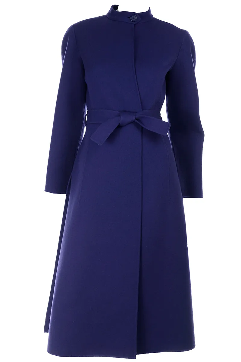 1976 Vintage Geoffrey Beene Minimalist Royal Blue Coat And Skirt Ensemble