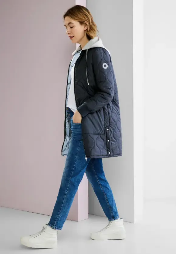 201804- Light Padded Coat Navy- Street One