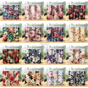 39 QUILTED LUXURY FLORAL Tumbler Wrap Bundle JPG