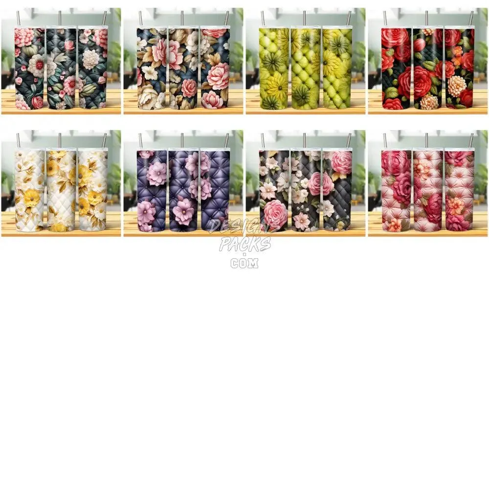 39 QUILTED LUXURY FLORAL Tumbler Wrap Bundle JPG