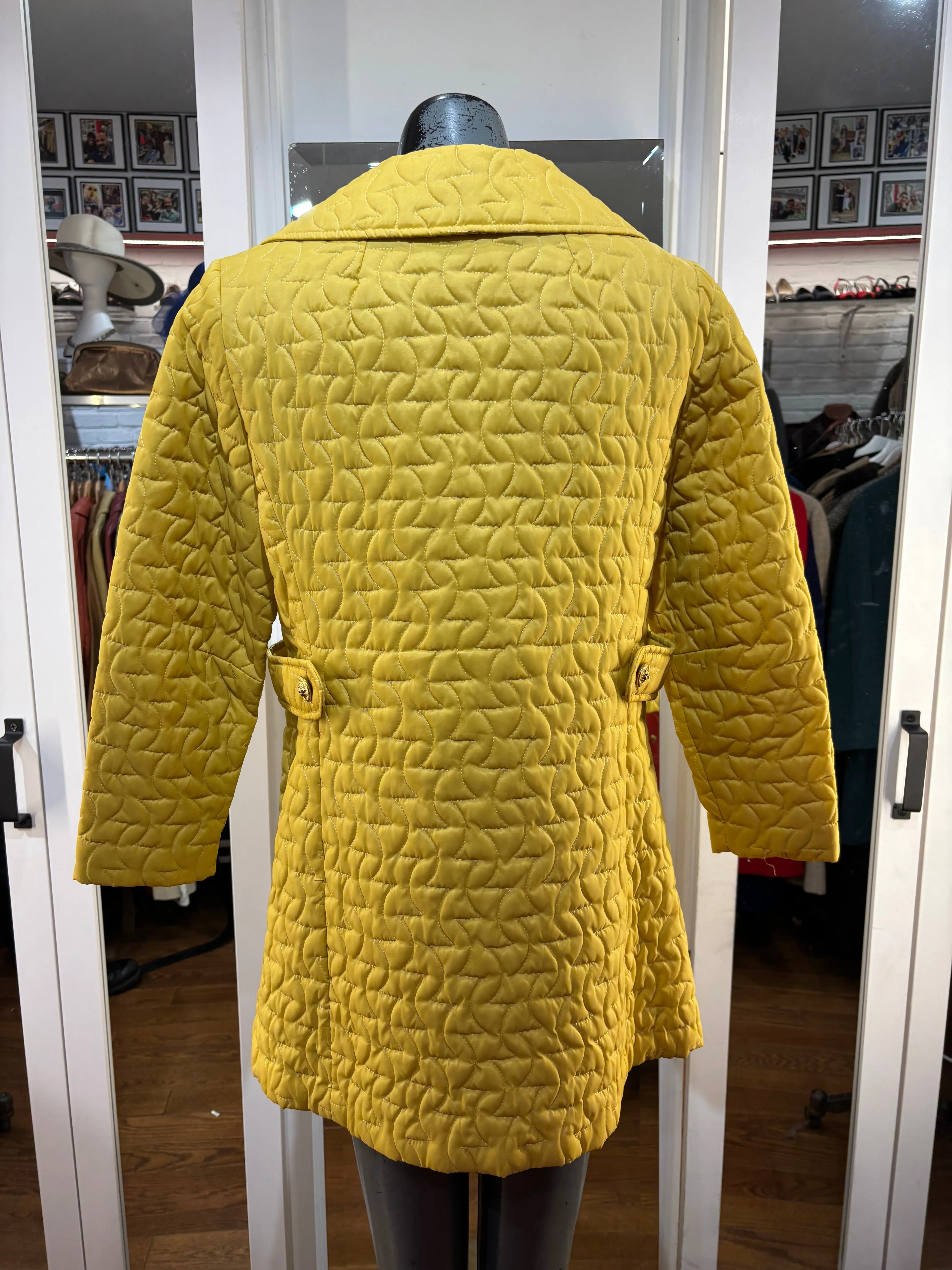 60’s Yellow Quilted Double Breast Coat