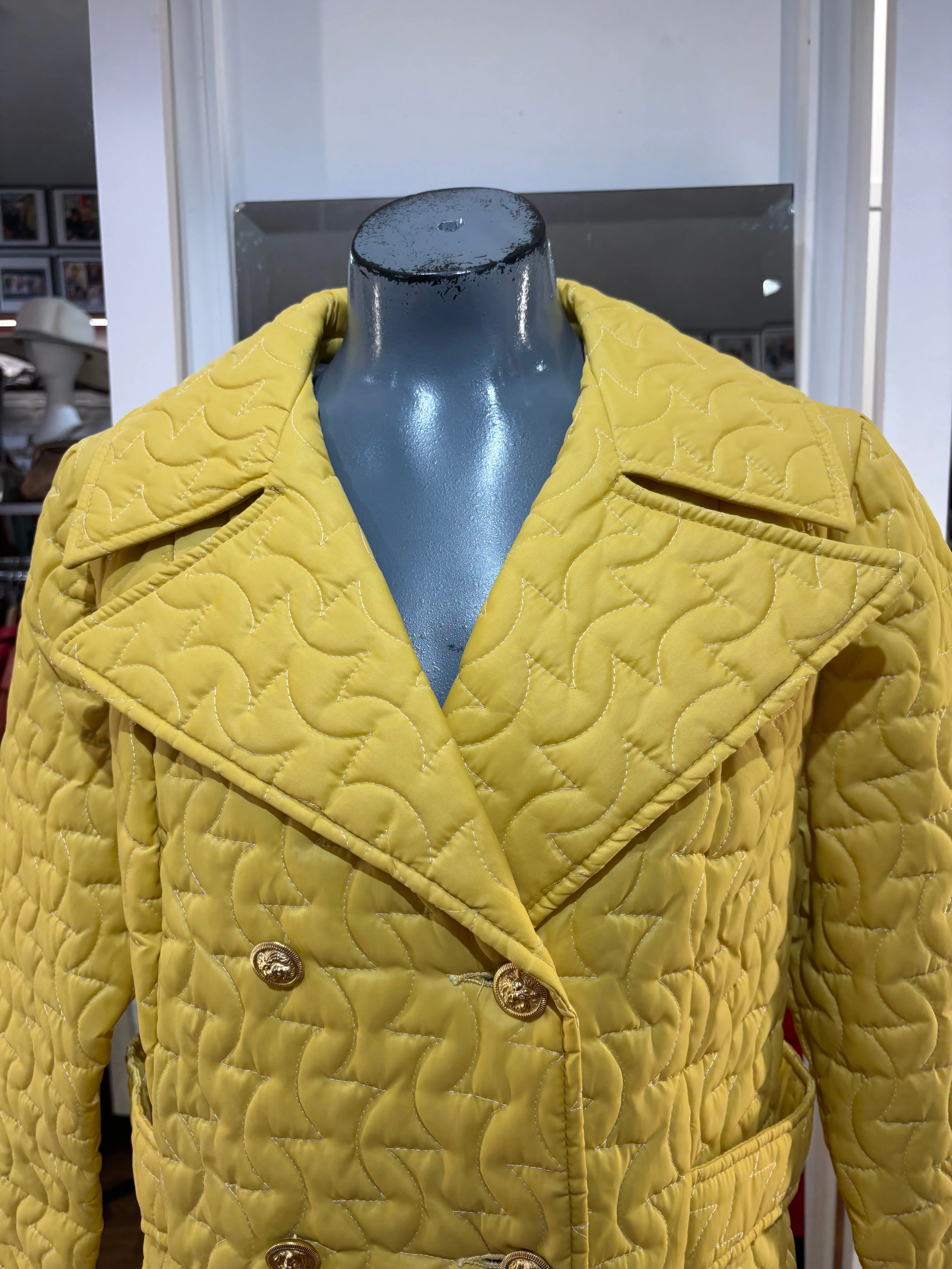 60’s Yellow Quilted Double Breast Coat