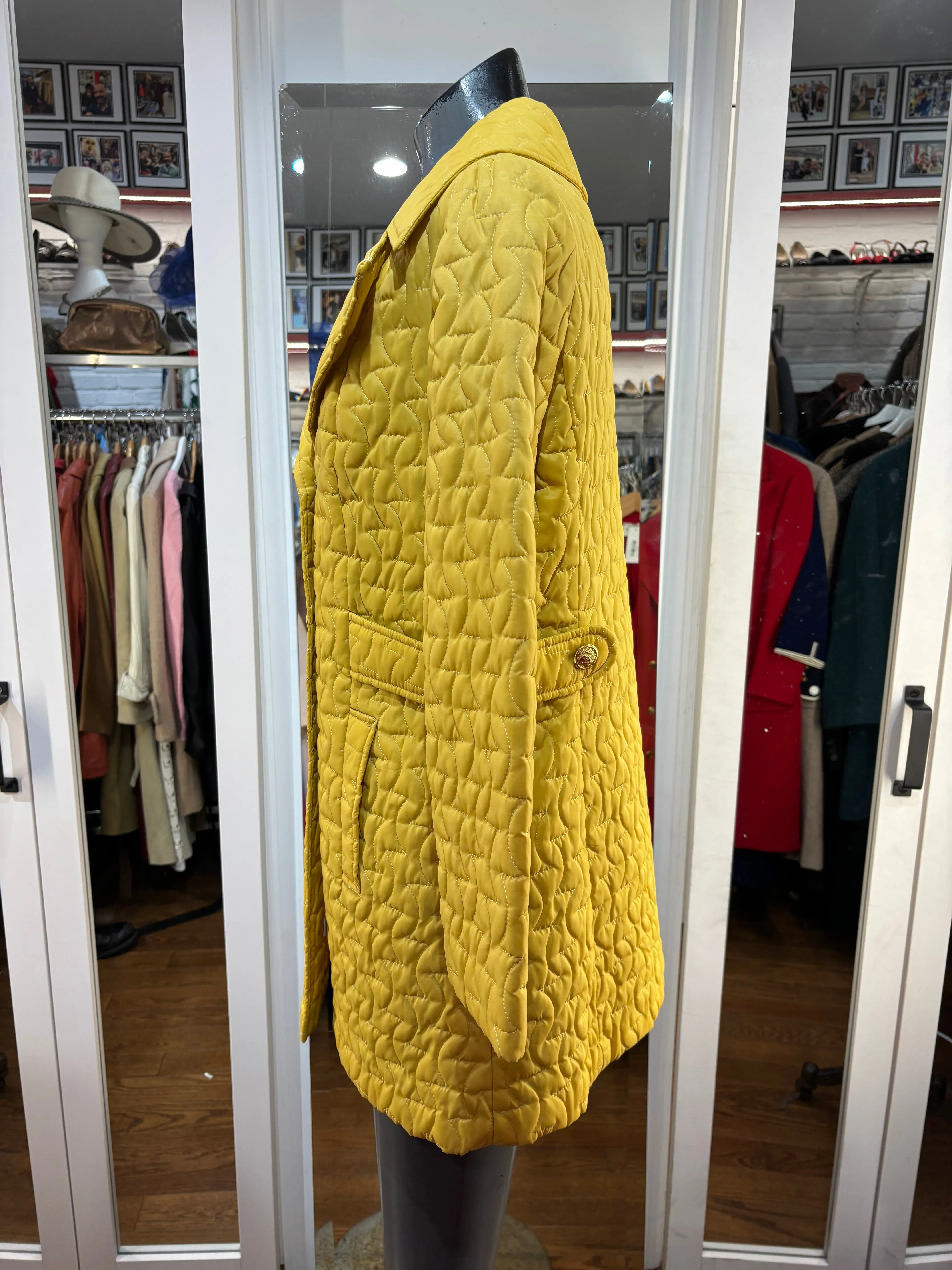 60’s Yellow Quilted Double Breast Coat