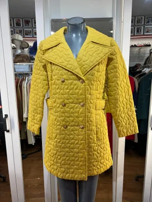 60’s Yellow Quilted Double Breast Coat