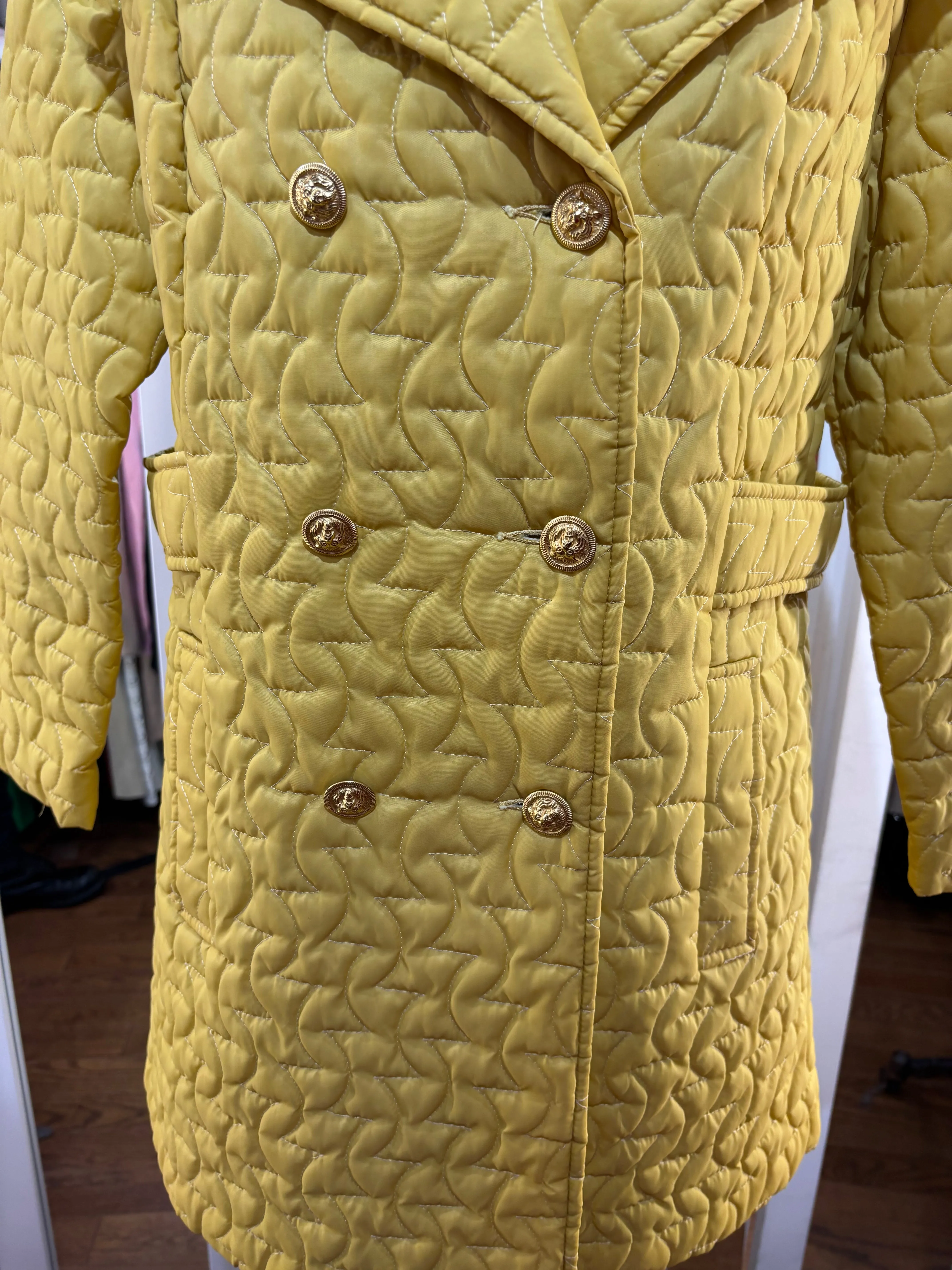 60’s Yellow Quilted Double Breast Coat