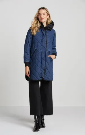 Adroit- Denim 7/8's Quilted Coat