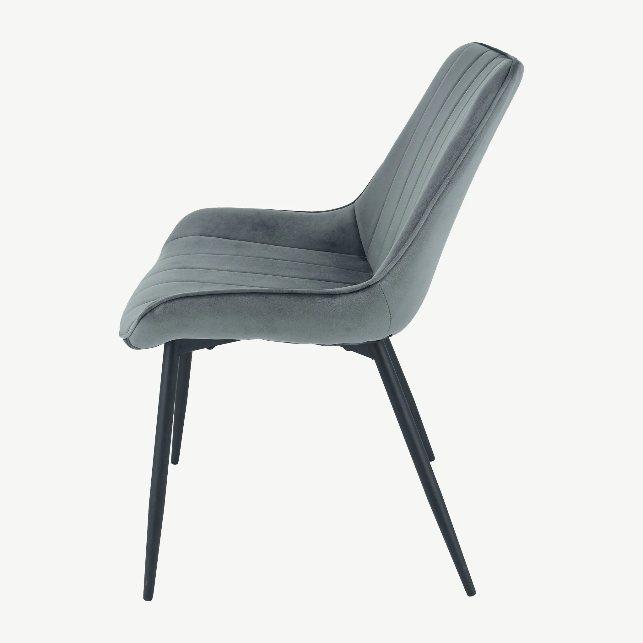 Anglia Dining Chairs Grey Velvet