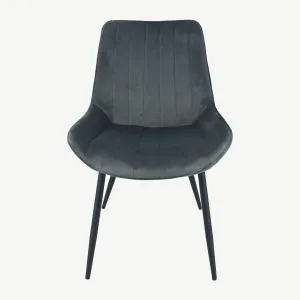 Anglia Dining Chairs Grey Velvet