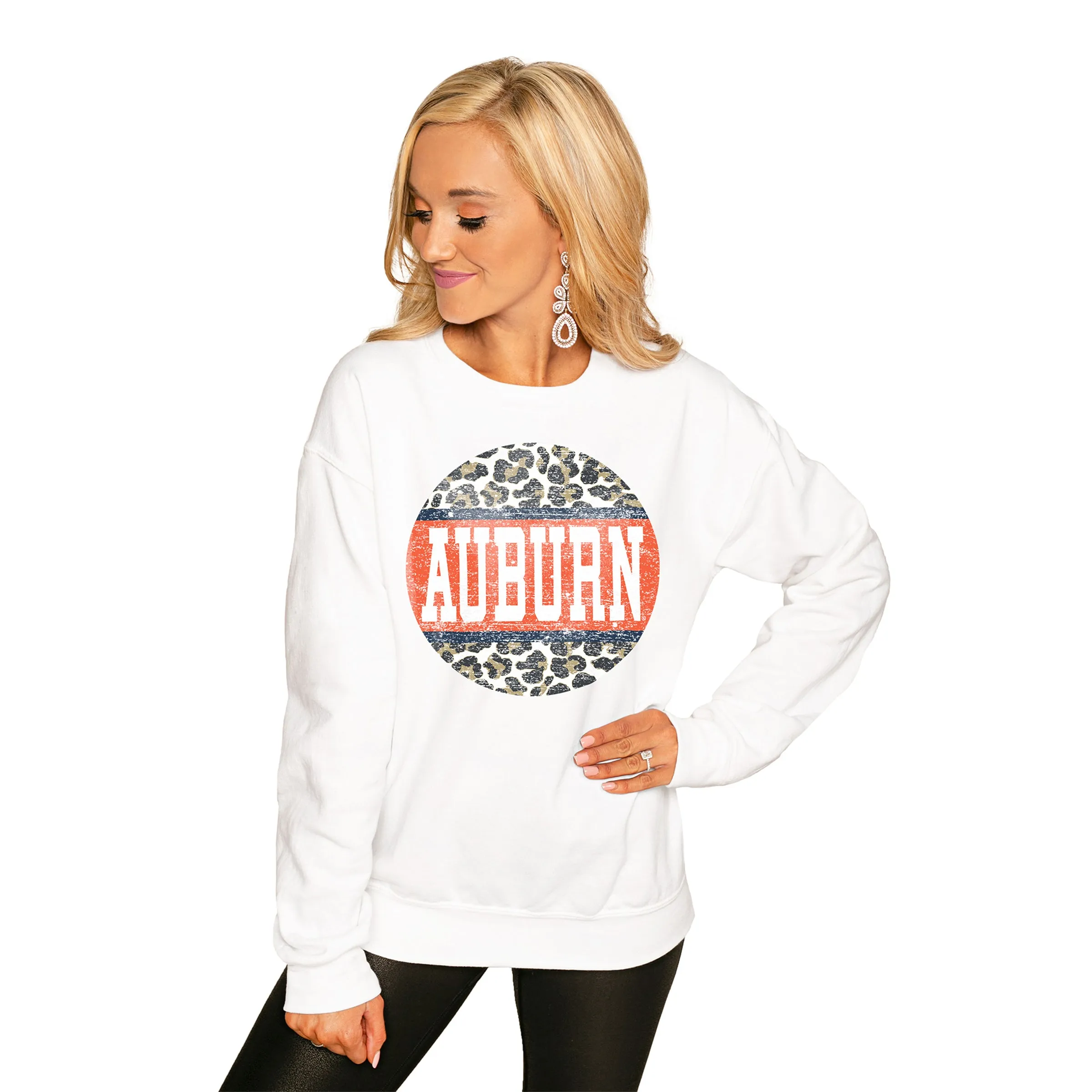 AUBURN TIGERS "SCOOP & SCORE" PERFECT COZY CREW SWEATSHIRT