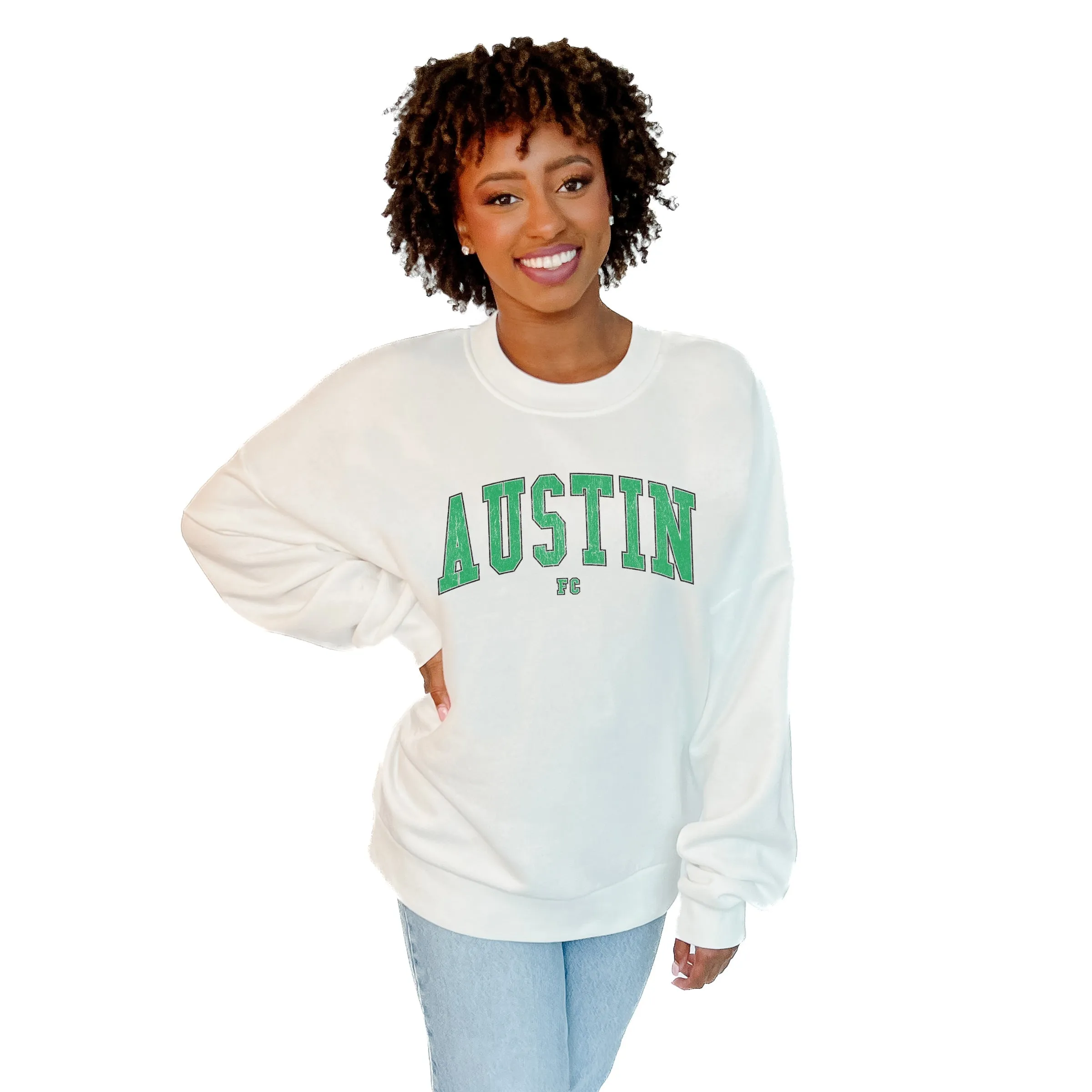 AUSTIN FC EXTRA PASS PREMIUM FLEECE DROP SHOULDER CREWNECK PULLOVER