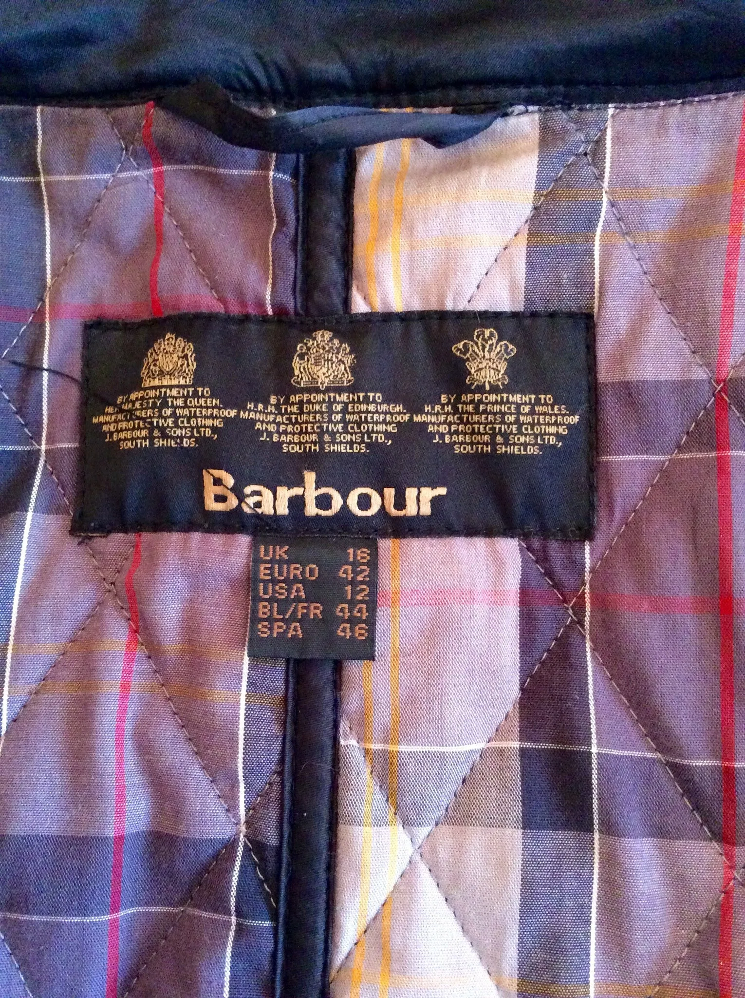 Barbour Black Valerie Quilted Trench Coat Size 16