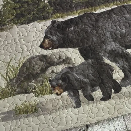 Bear Panels Quilted Bedding Set - 3 Sizes