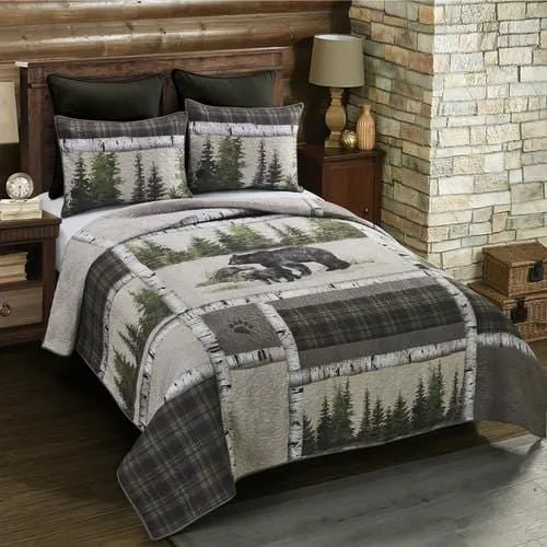 Bear Panels Quilted Bedding Set - 3 Sizes