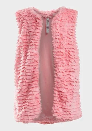 Beautees - Girls Super Soft Bodywarmer Faux Fur Pink Gilet