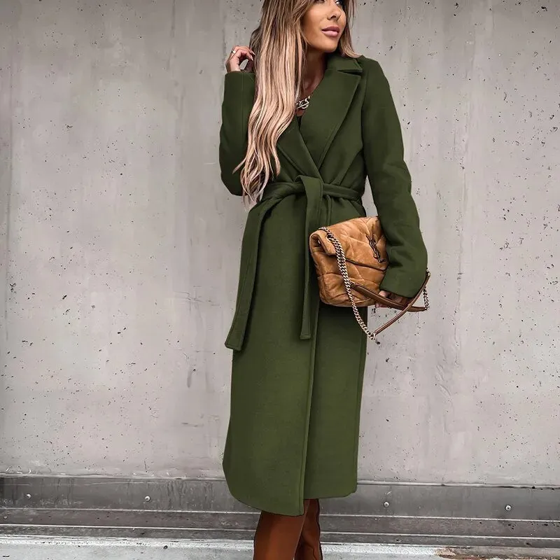 Belted Longline Wool Coat