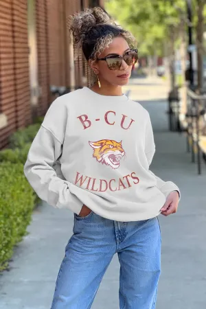 BETHUNE-COOKMAN WILDCATS PLAY ON PREMIUM FLEECE DROP SHOULDER CREWNECK PULLOVER