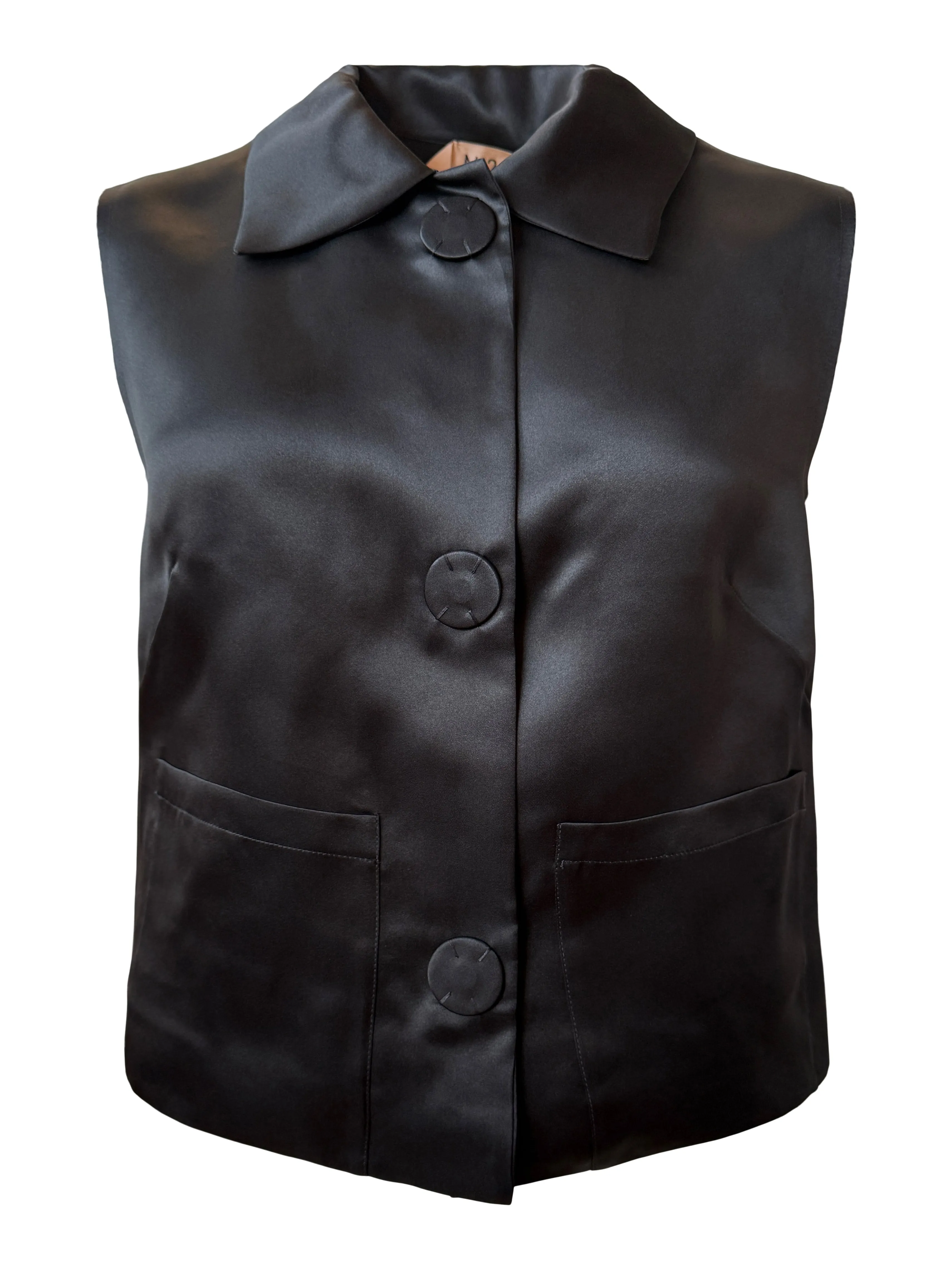 Black Silk Gilet