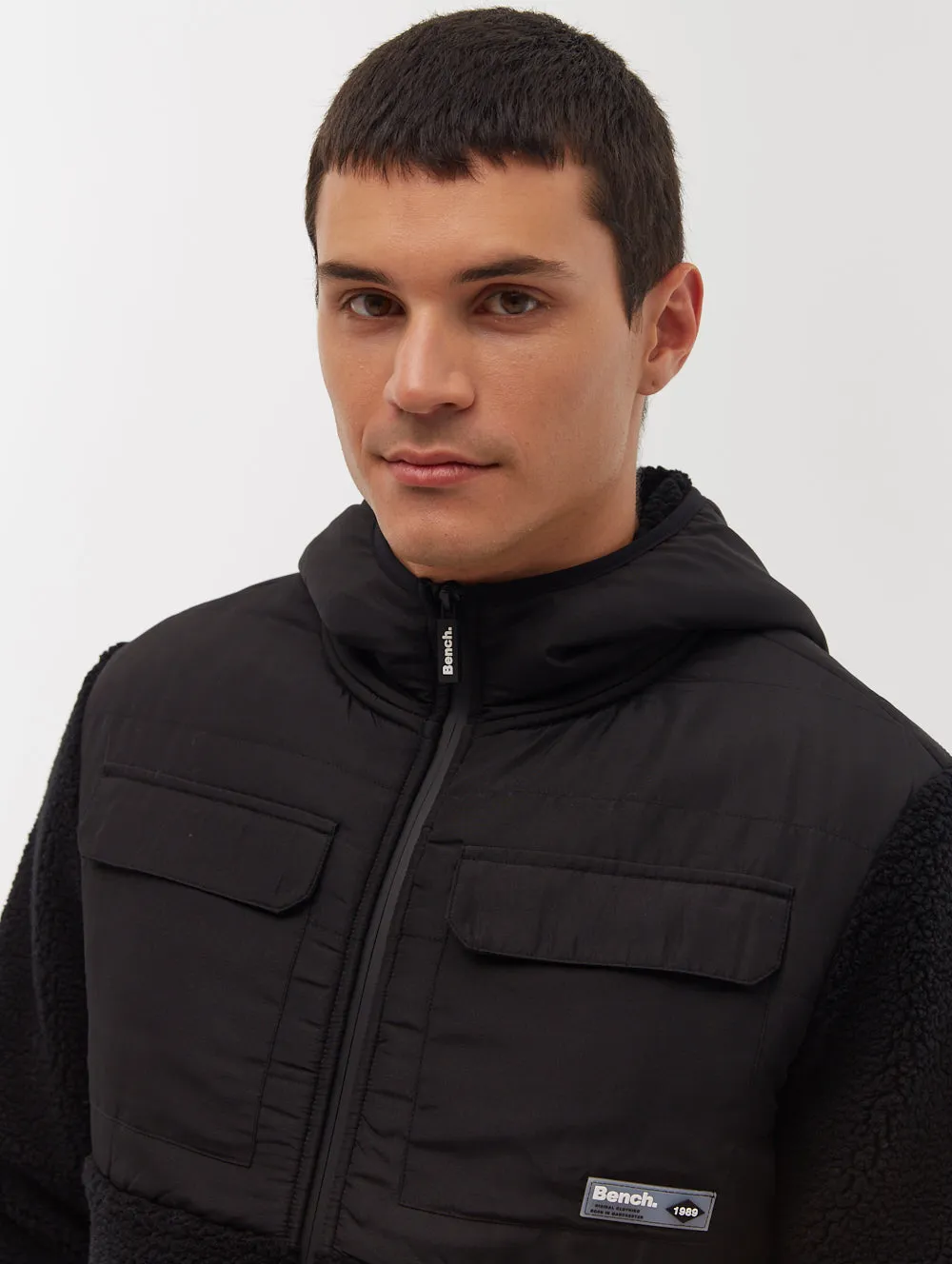 Blankor Quilted Yoke Zip-Up Sherpa