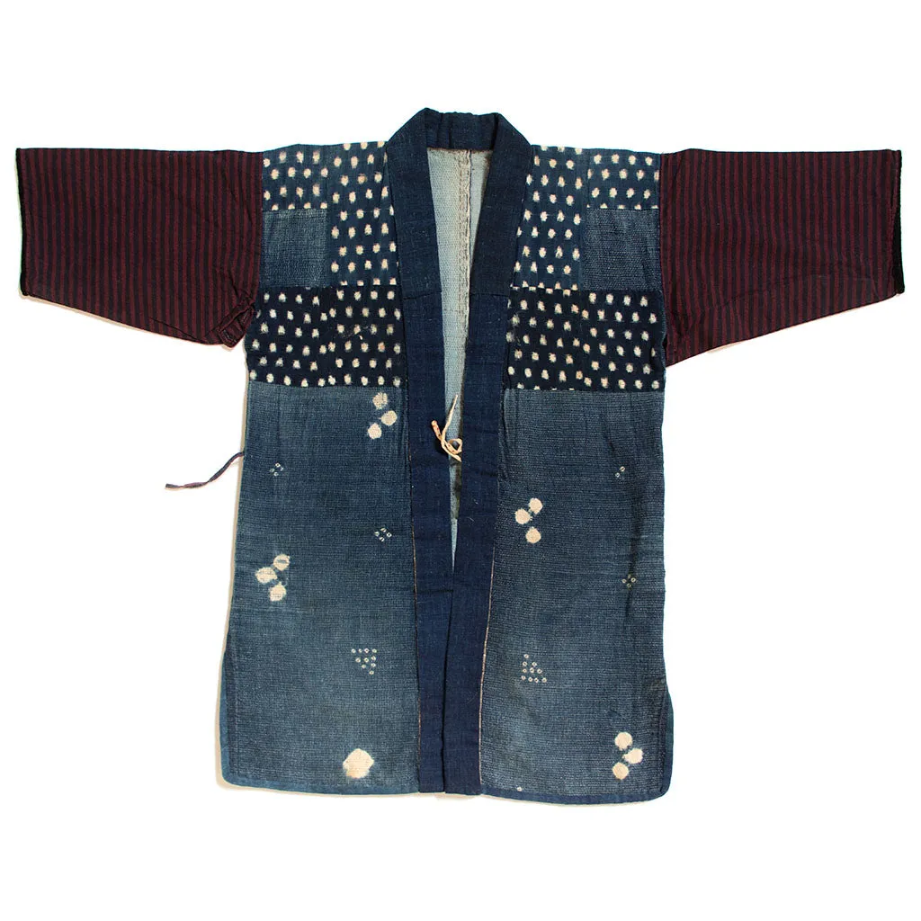 Boro, Kasuri, and Shibori, Sashiko Hand Quilted Indigo Cotton Coat