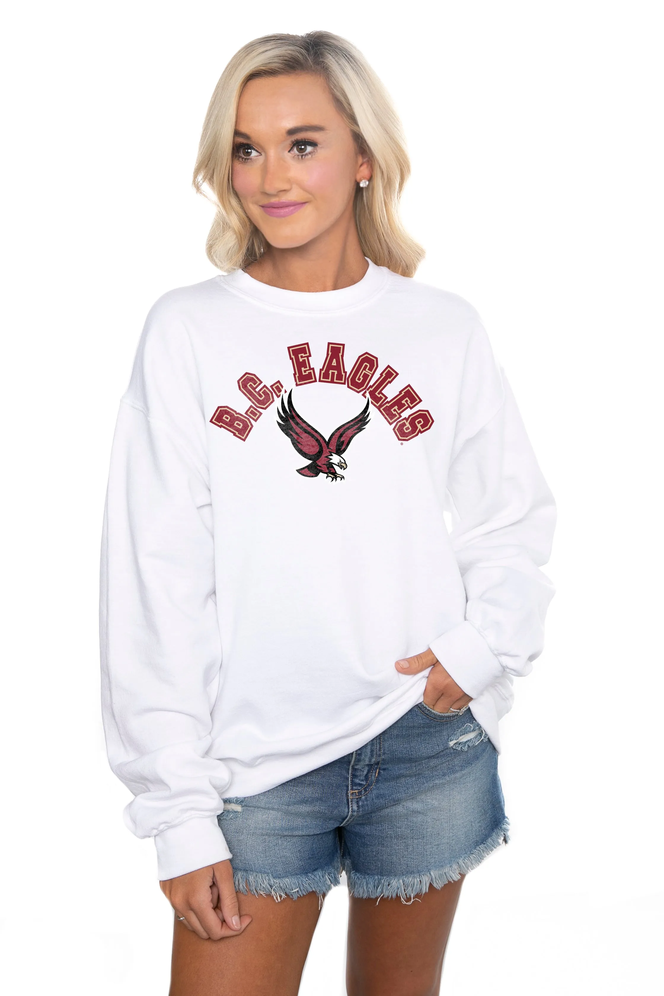 BOSTON COLLEGE EAGLES "HIT THE HIGHLIGHTS" PERFECT CREW SWEATSHIRT