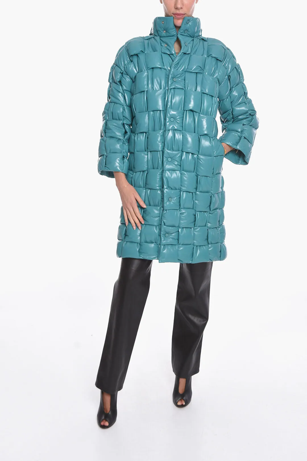 Bottega Veneta Quilted Intreccio leather Coat