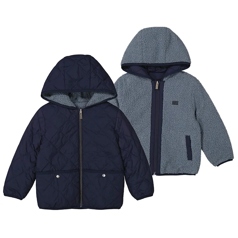 Boys Navy Reversible soft coat