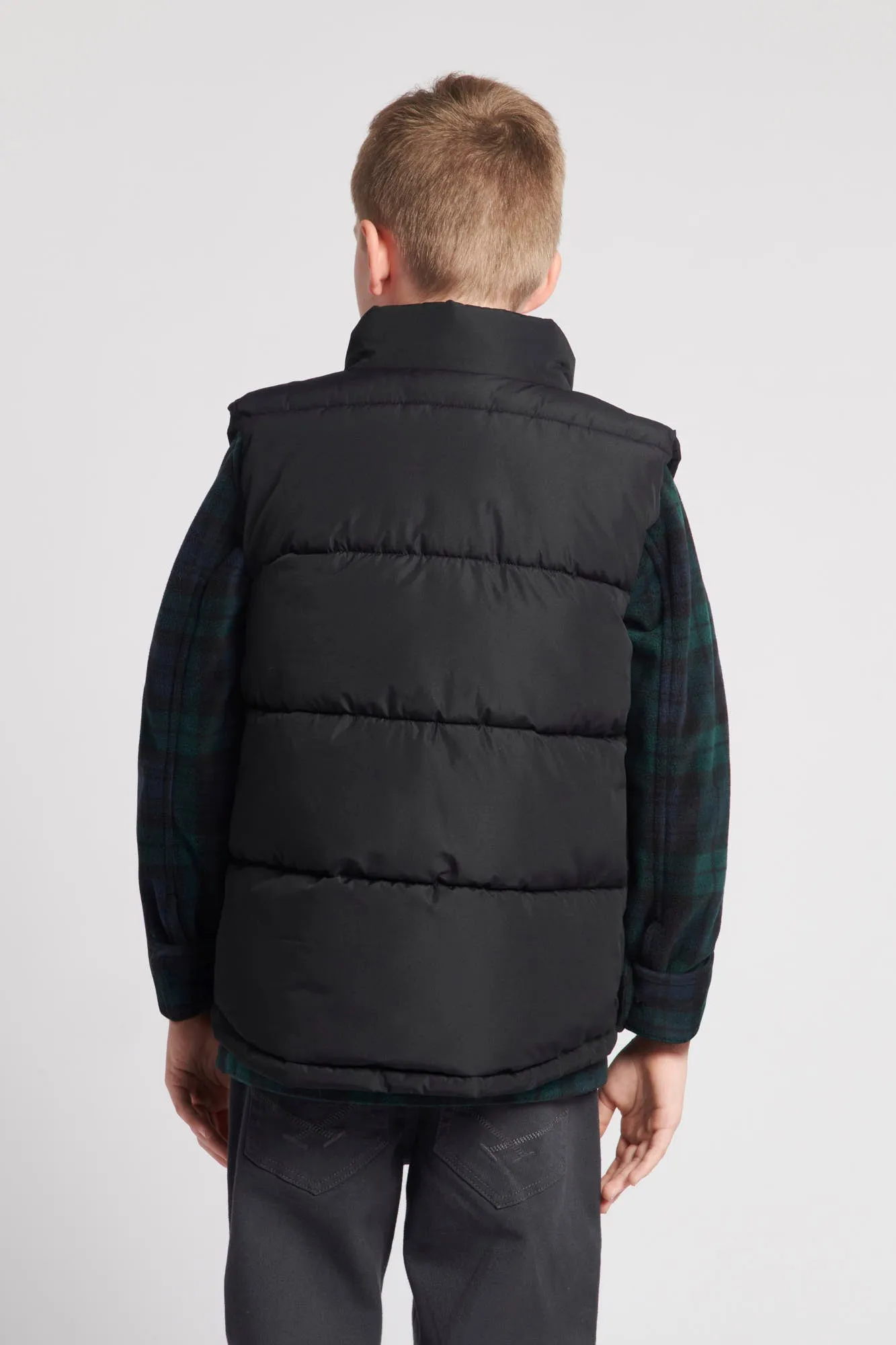 Boys Thick Quilted Gilet in Black