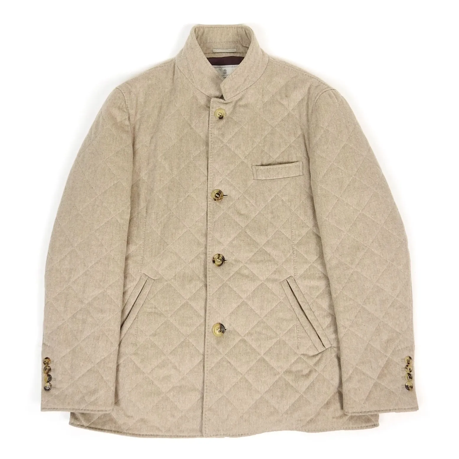 Brunello Cucinelli Quilted Cashmere Coat Size 54