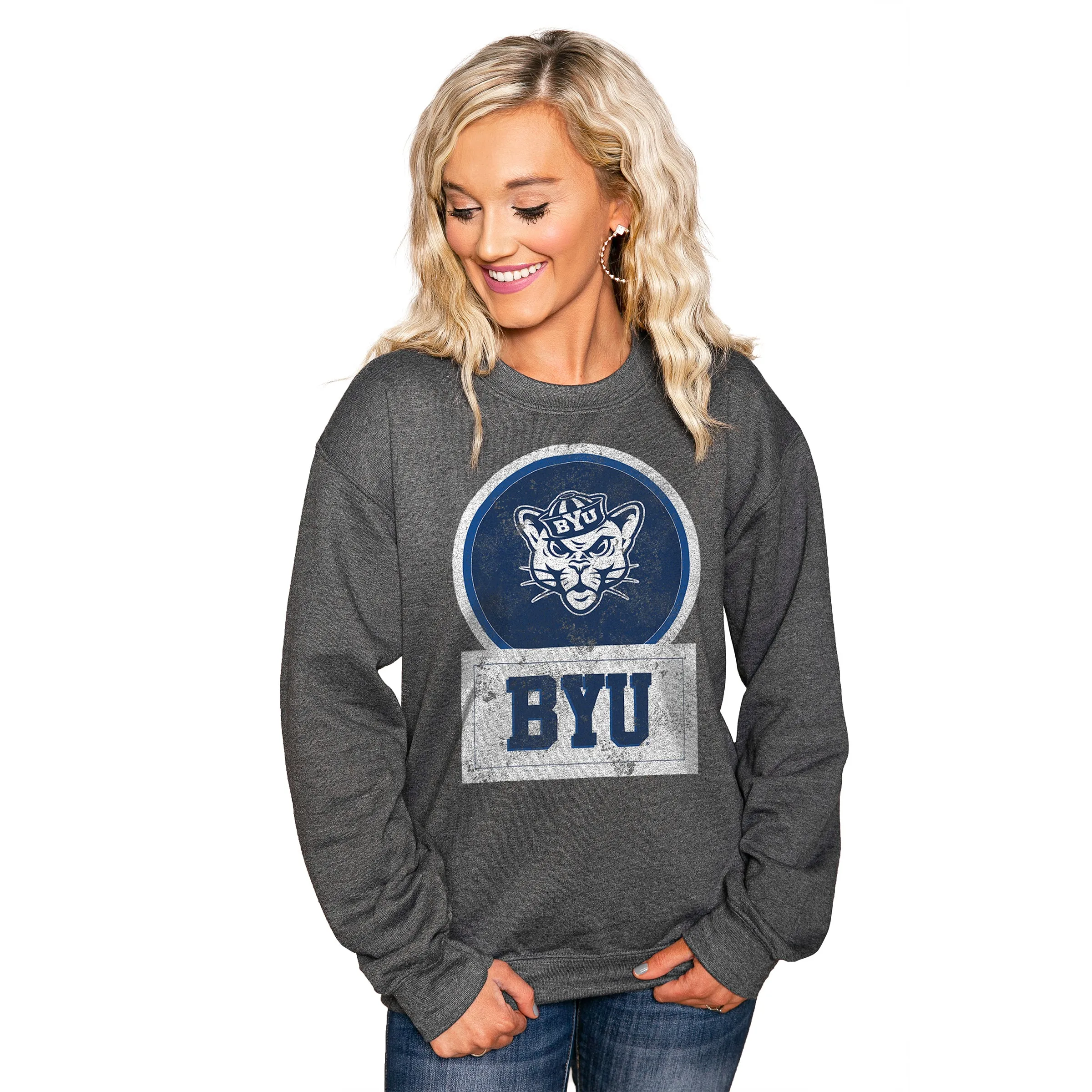 BYU COUGARS "GOOD VIBES" PERFECT CREW SWEATSHIRT