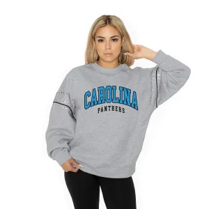 CAROLINA PANTHERS COMPETITIVE EDGE JEWEL TRIM SLEEVE FLEECE PULLOVER