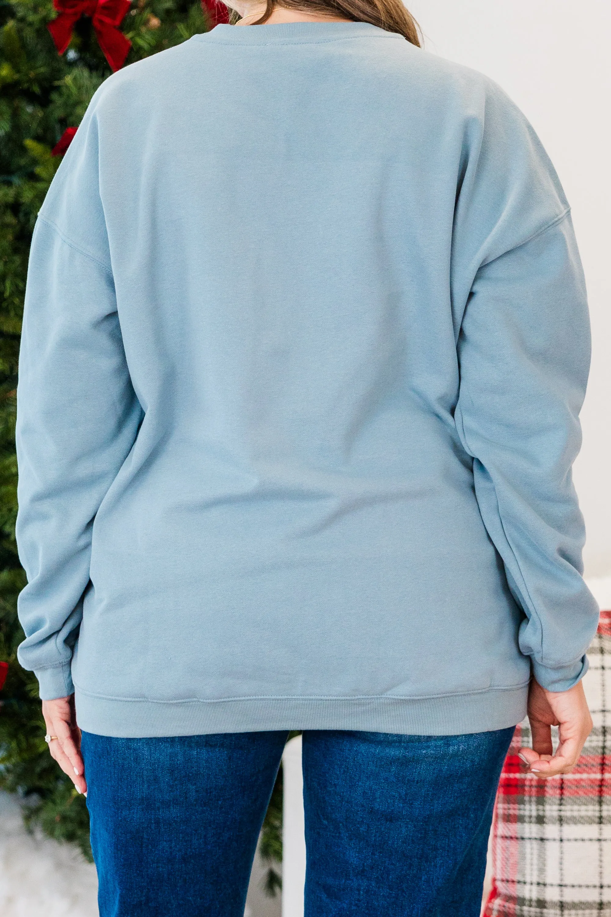 Champagne Lover Pullover, Denim