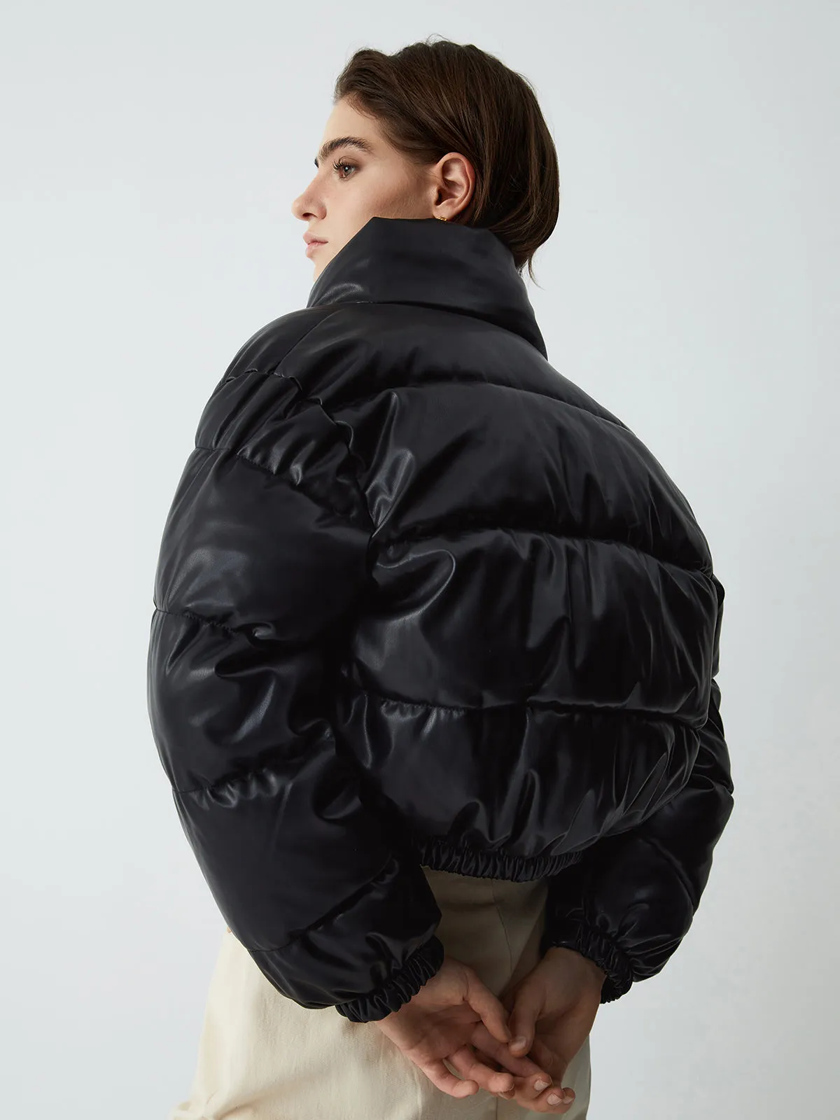 CHICMY- Stand Collar Quilted Puffer Coat