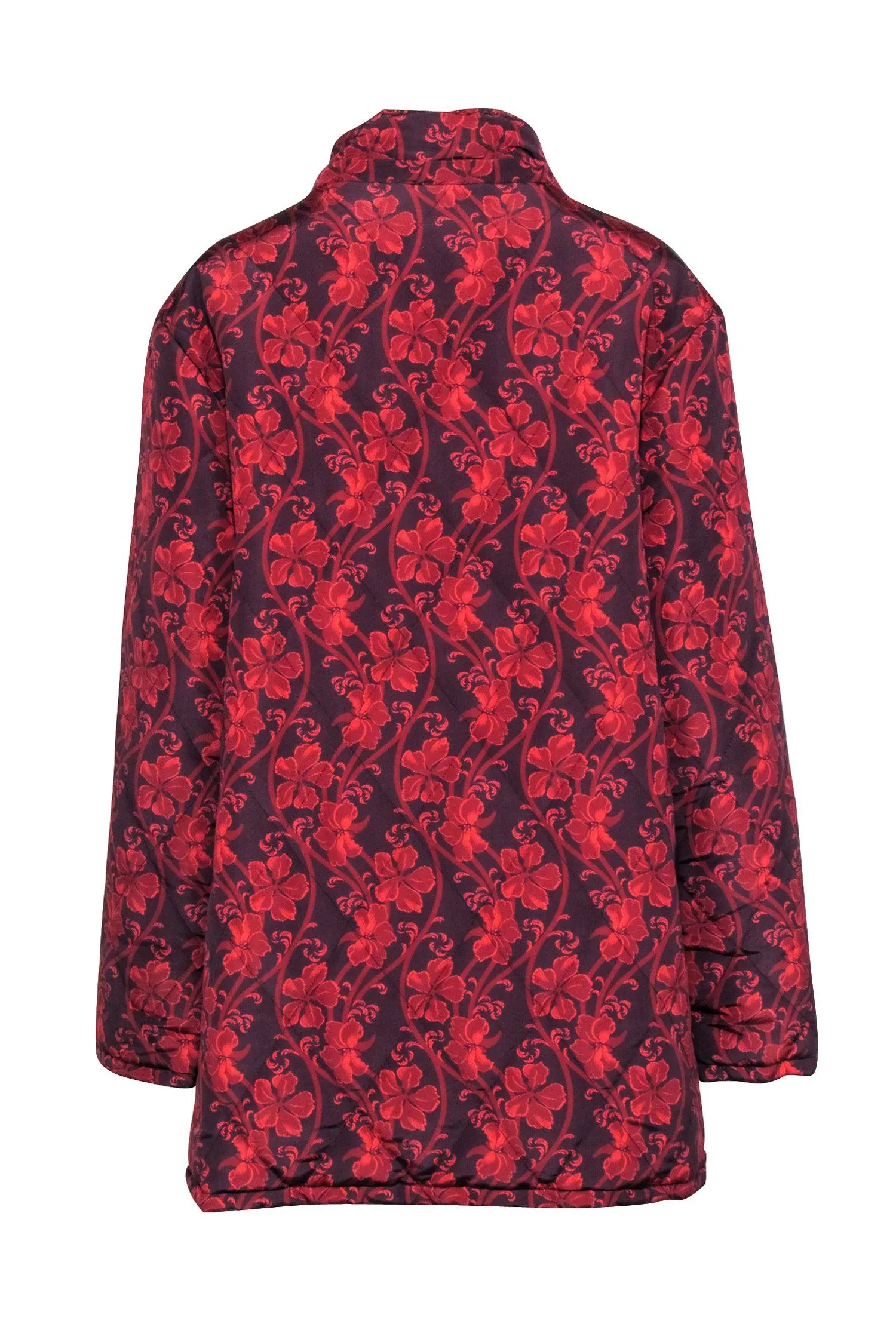 Cinq a Sept - Red & Maroon Floral Puffer Coat Sz M