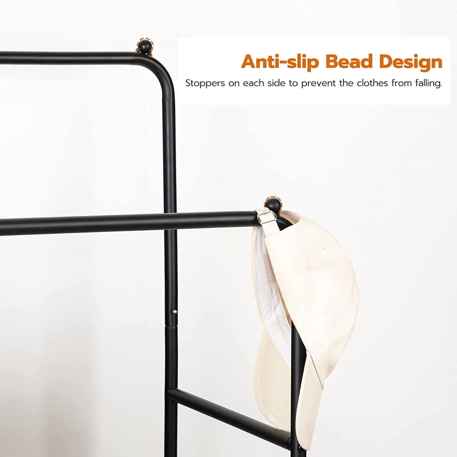 Clothes Rack, Rolling Clothing Rack with Shelf, Garment Rack on Wheels, Hanging Rack for Clothes