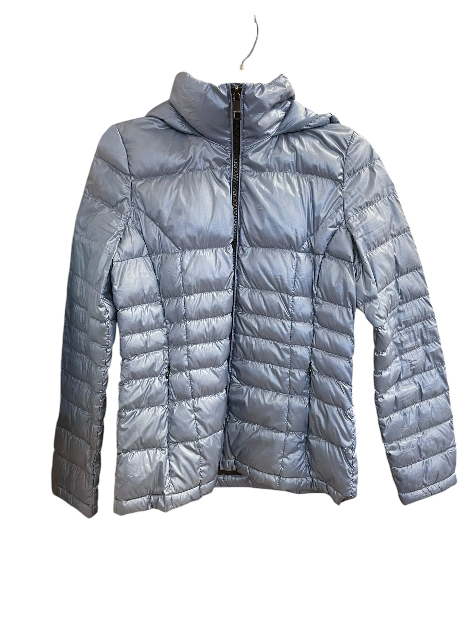 Coat Puffer & Quilted By Calvin Klein In Blue, Size: M