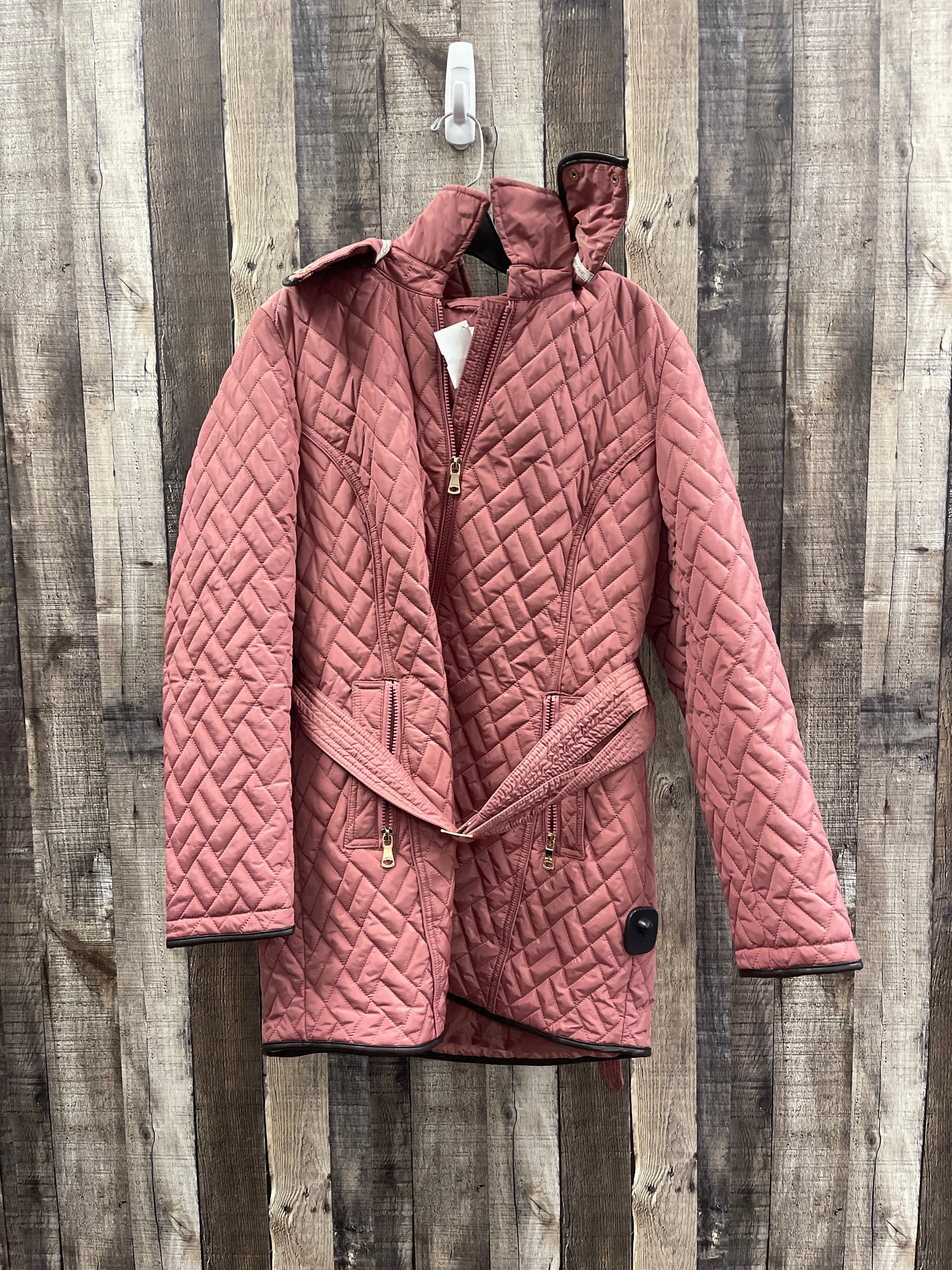 Coat Puffer & Quilted By Calvin Klein In Pink, Size: L