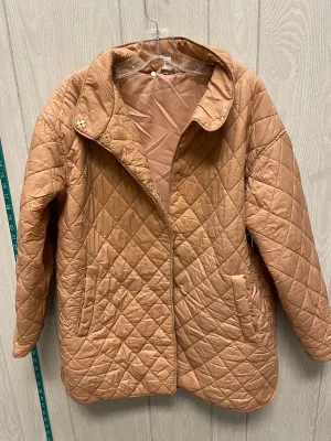 Coat Puffer & Quilted By Time And Tru In Tan, Size: L