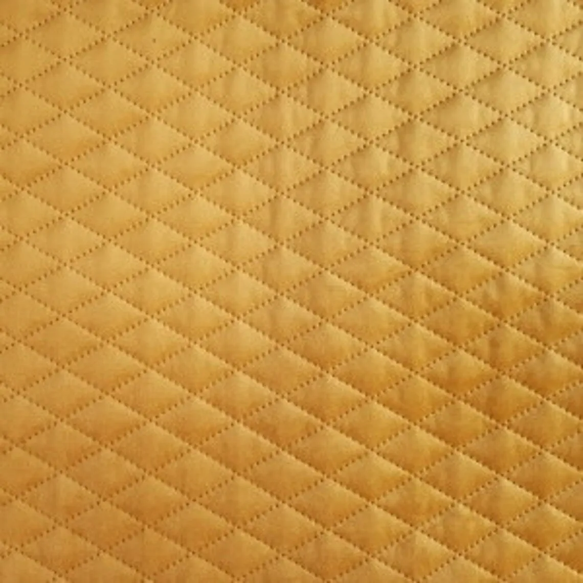 Diamonds Quilted Yellow Velvet