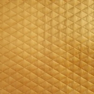 Diamonds Quilted Yellow Velvet