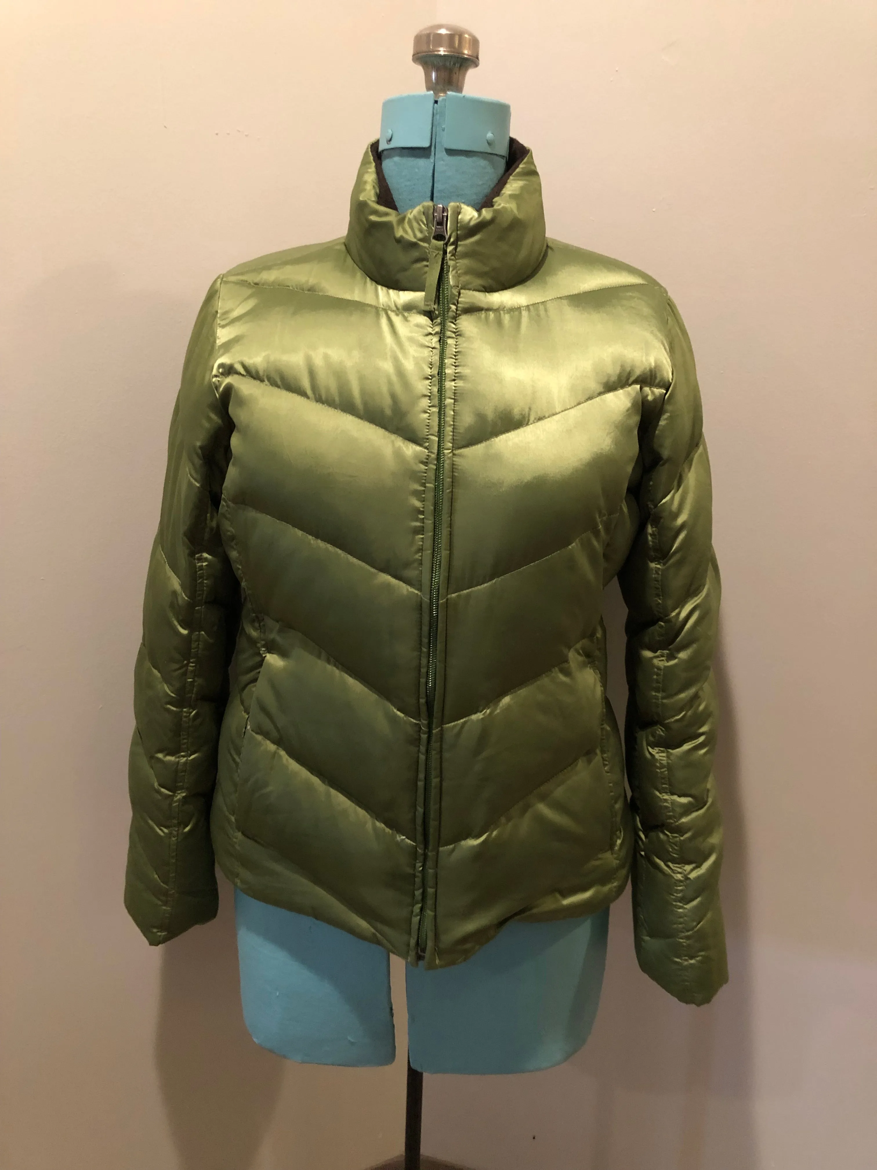 Eddie Bauer Quilted Goose Down Green Jacket SOLD