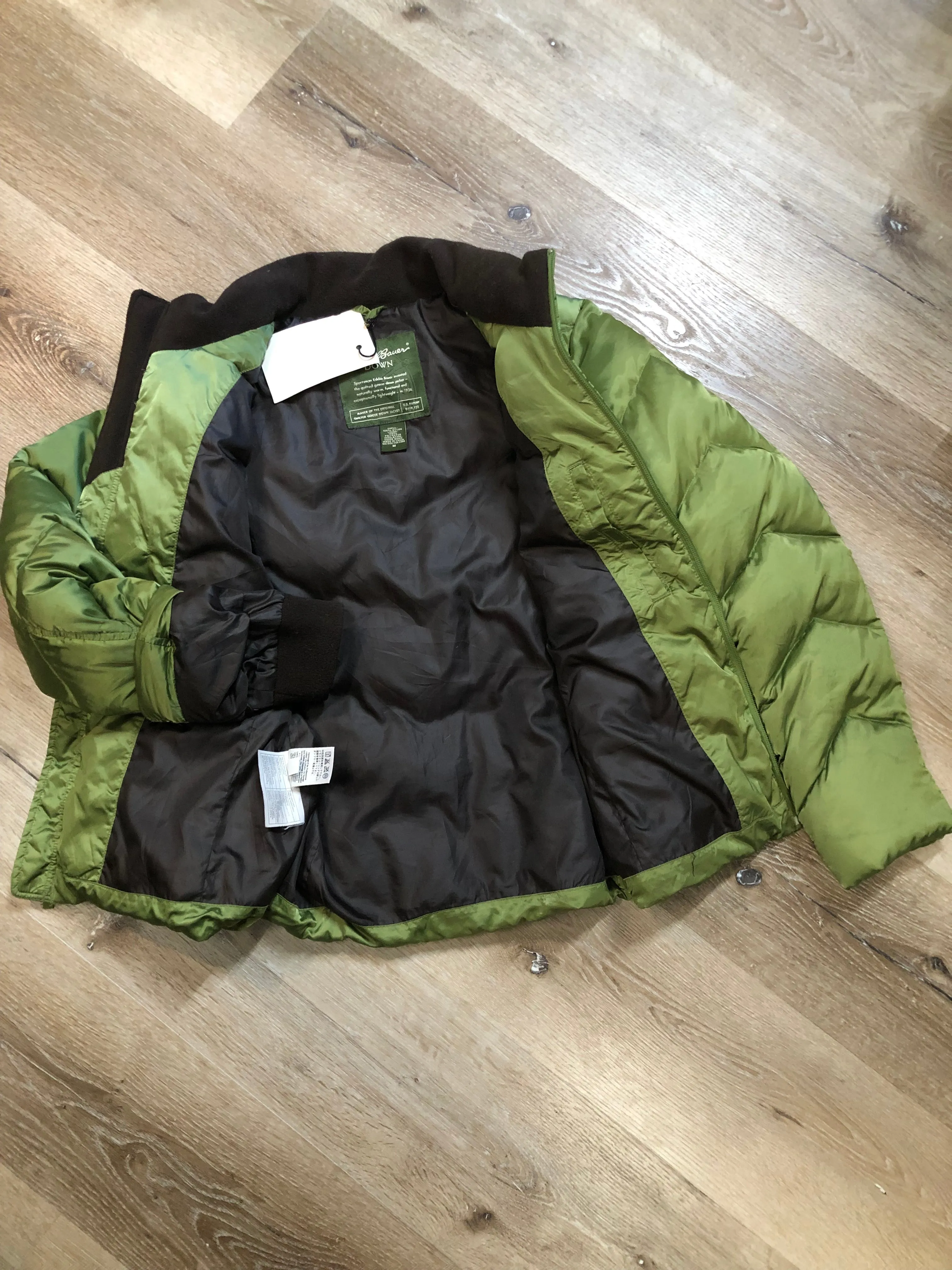 Eddie Bauer Quilted Goose Down Green Jacket SOLD