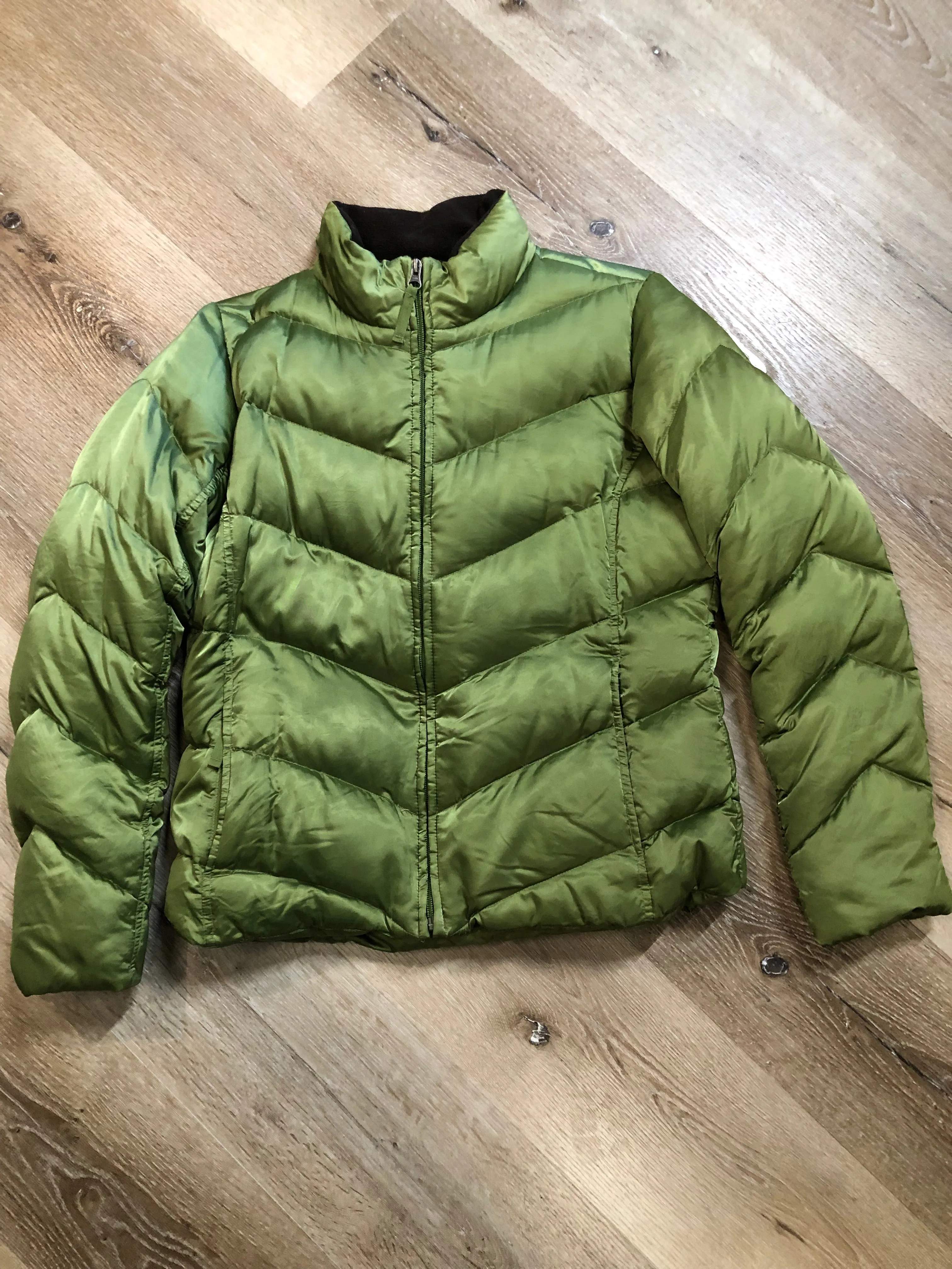 Eddie Bauer Quilted Goose Down Green Jacket SOLD