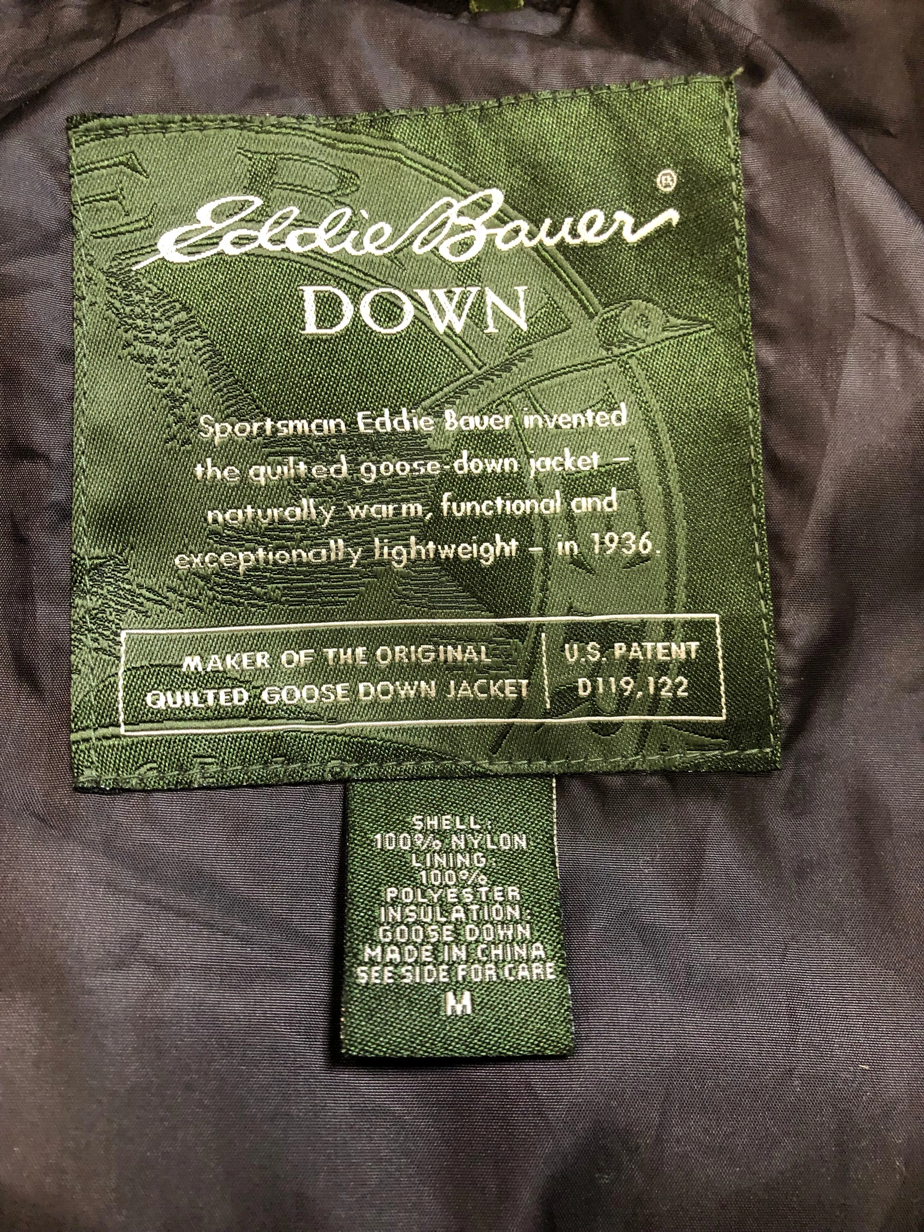 Eddie Bauer Quilted Goose Down Green Jacket SOLD