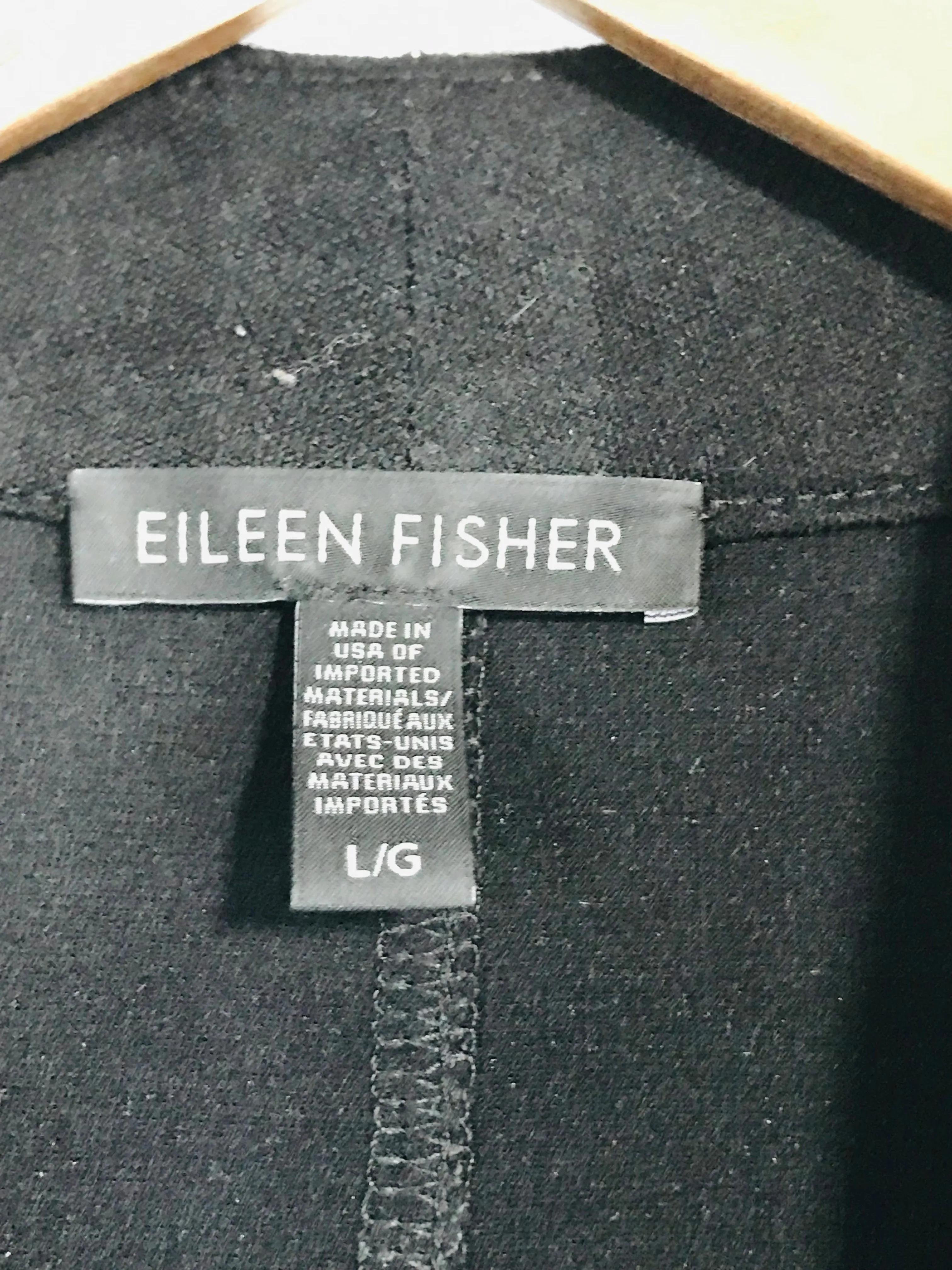 Eileen Fisher Women's Stretch Longline Gilet Jacket | L UK14 | Black